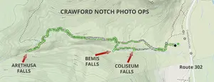 Crawford Notch Photo Opportunities Map