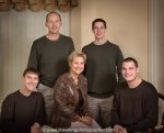 Family portrait on Mom, Dad, and three sons