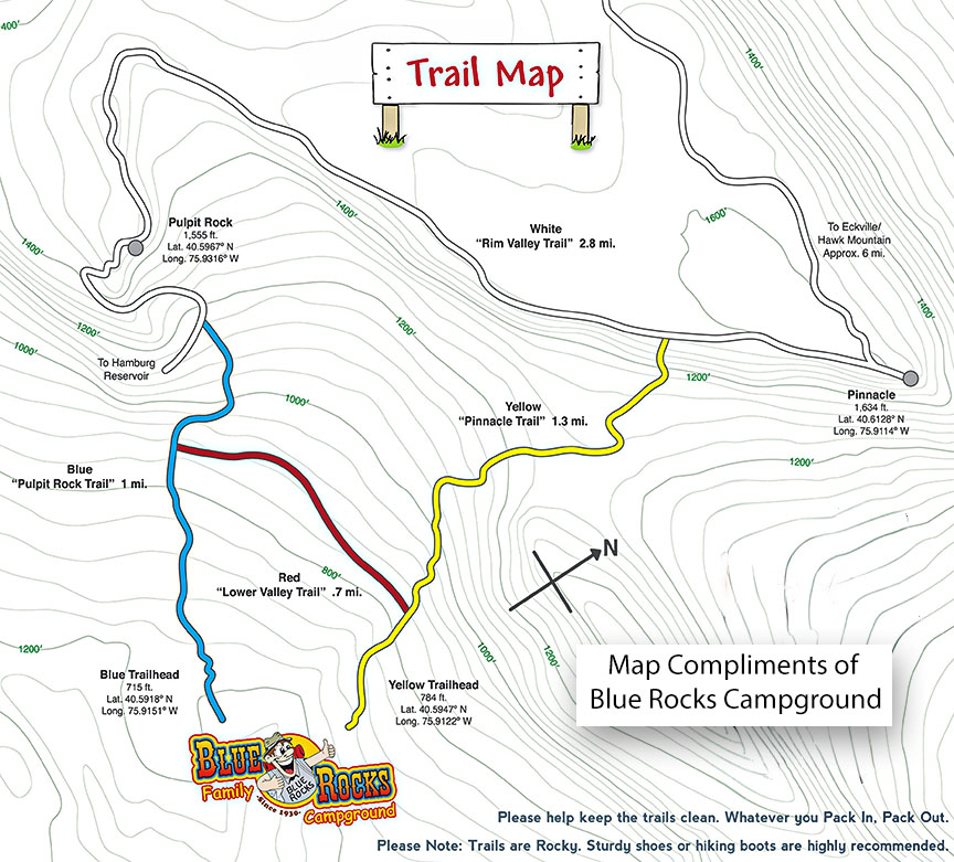 Blue Rocks Campground Trail Map