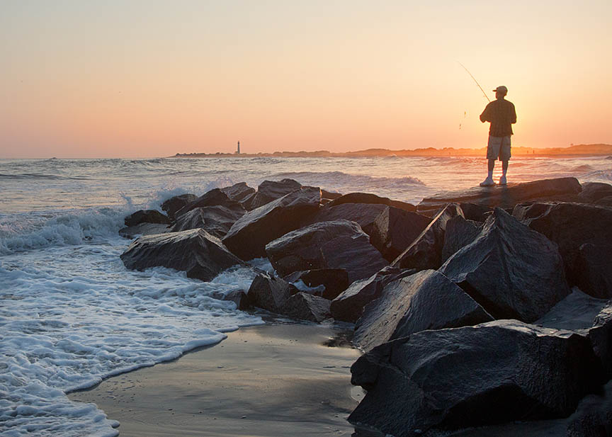 Cape May beach fisherman