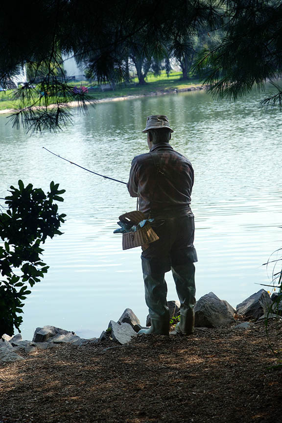 Fisherman sculpture