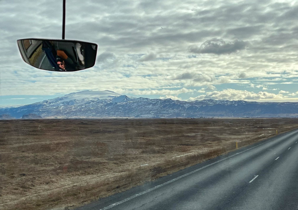 Iceland landscape photo through a car window