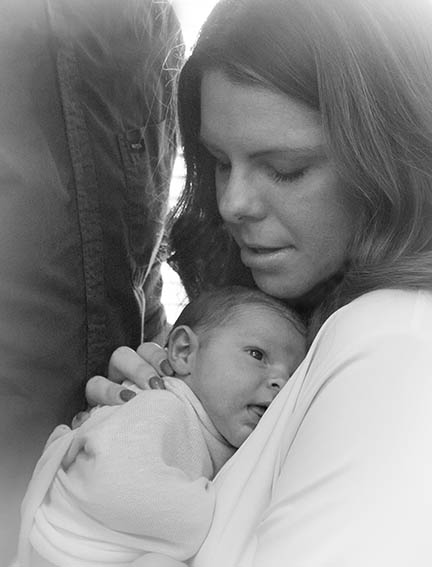 Black and White Newborn Portrait
