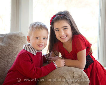 Christmas portrait - two kids in Pitman NJ