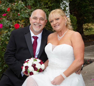 Older wedding couple