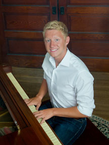 Senior boy playing piano