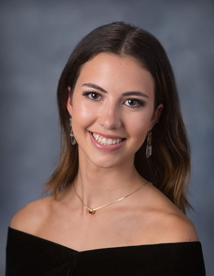 Senior portrait in formal black drape