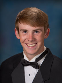 Senior portrait in tuxedo