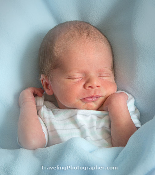 sleeping newborn baby portrait