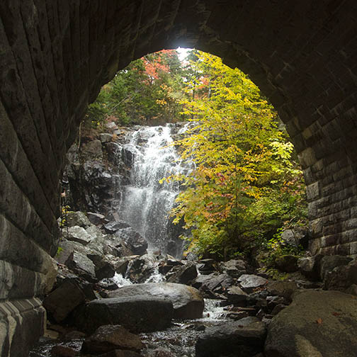 Fall waterfall Acadia