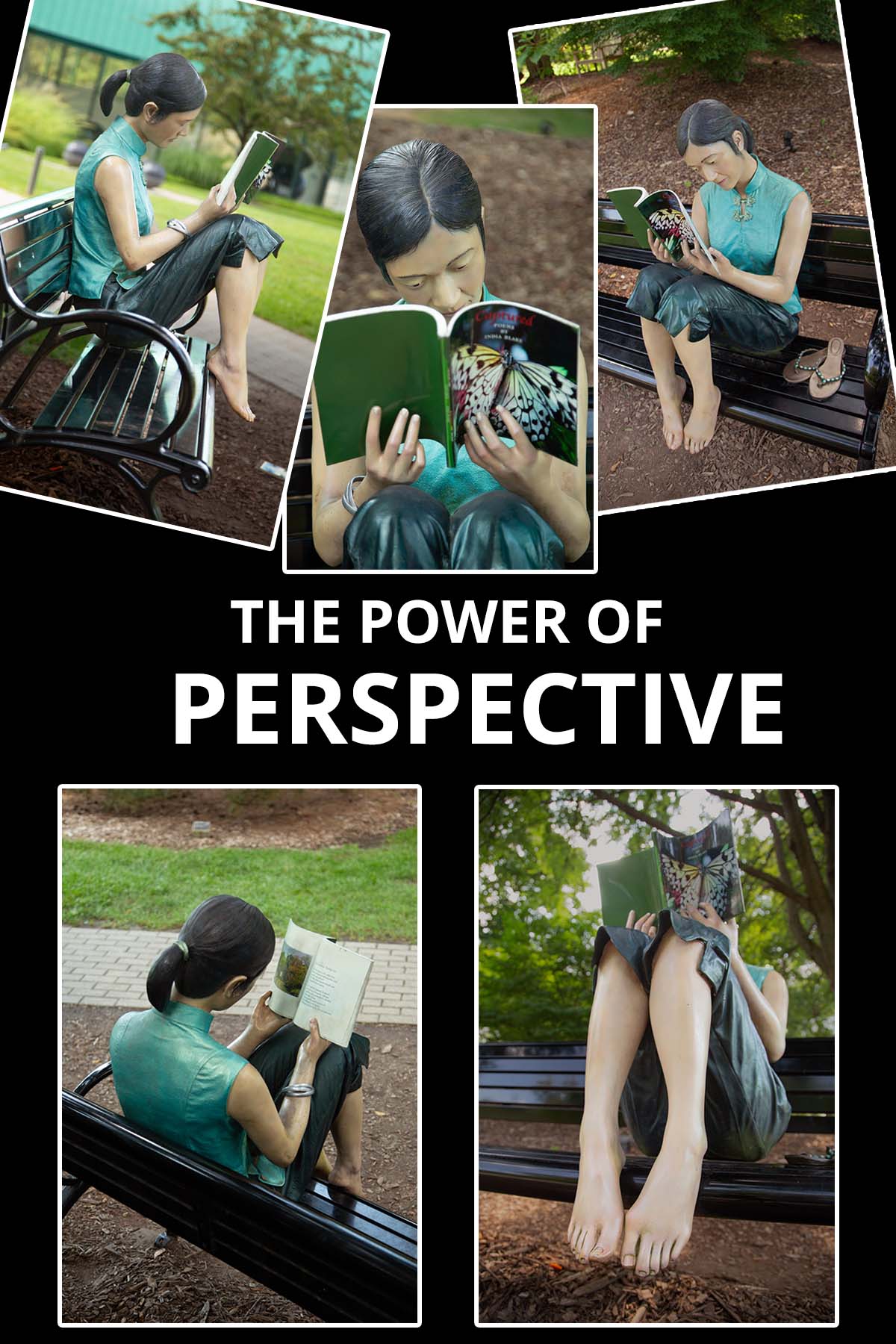 5 different perspectives of a sculpture
