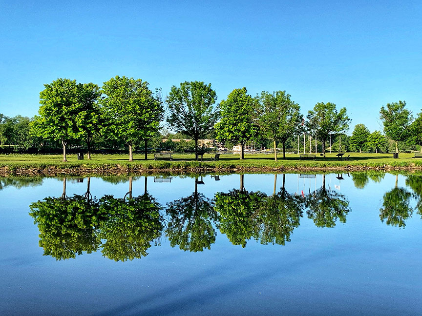 Cooper River Park reflection in The Summer