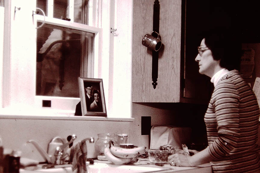 Widow at Kitchen Sink - B+W