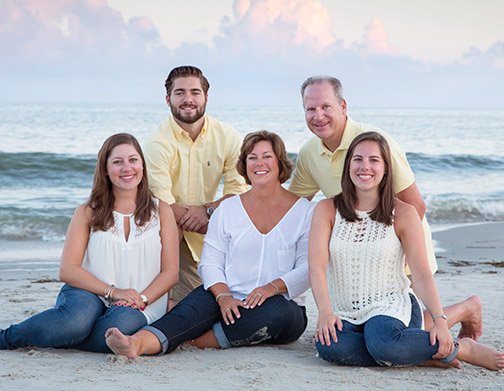 Beach location family portrait