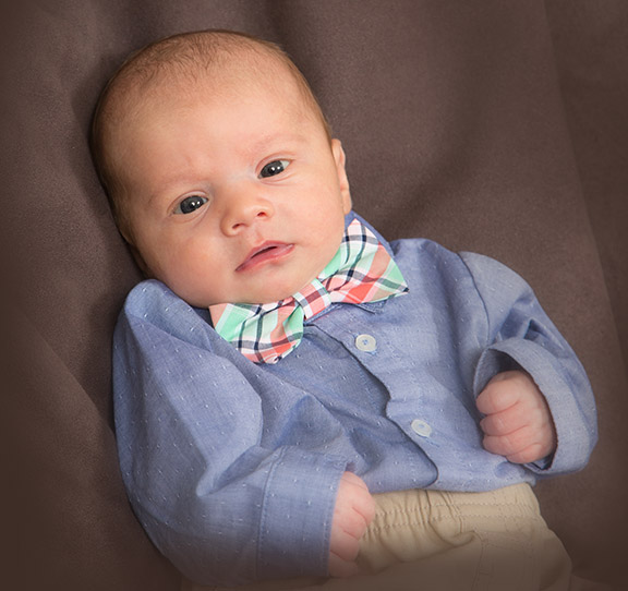 portrait of newborn with bow tie